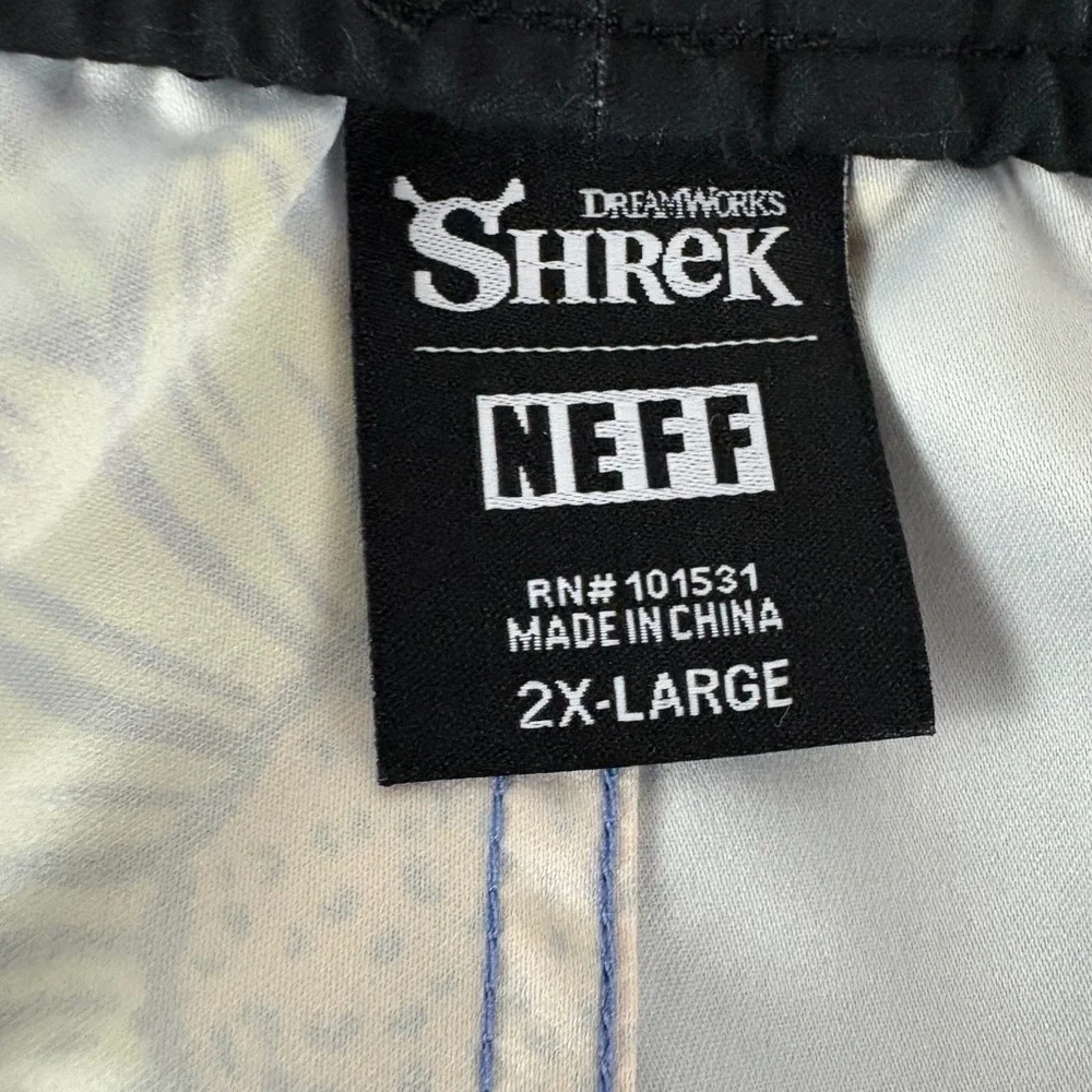 New Neff Shrek Cartoon Swim / Shorts Mens 2XL Blue Flower Field (37